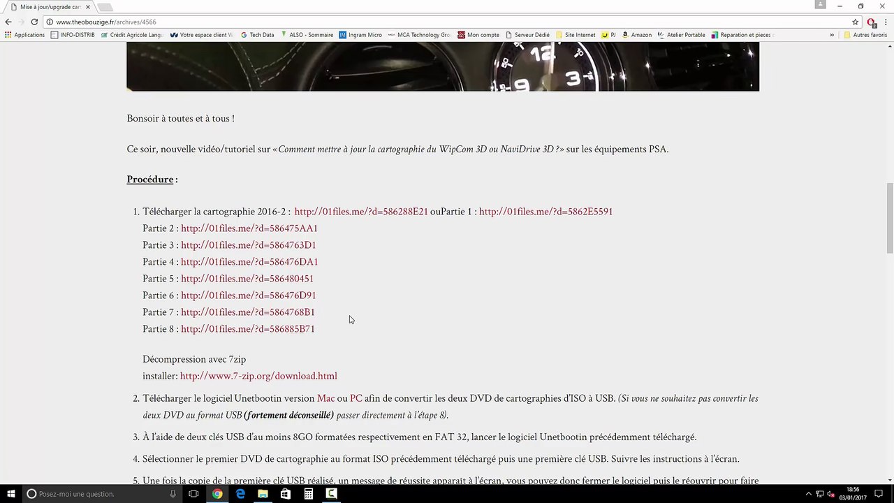 Télécharger et décompresser avec 7Zip les cartographies 2016-2017 PSA WIPCOM 3D/WIPNAV