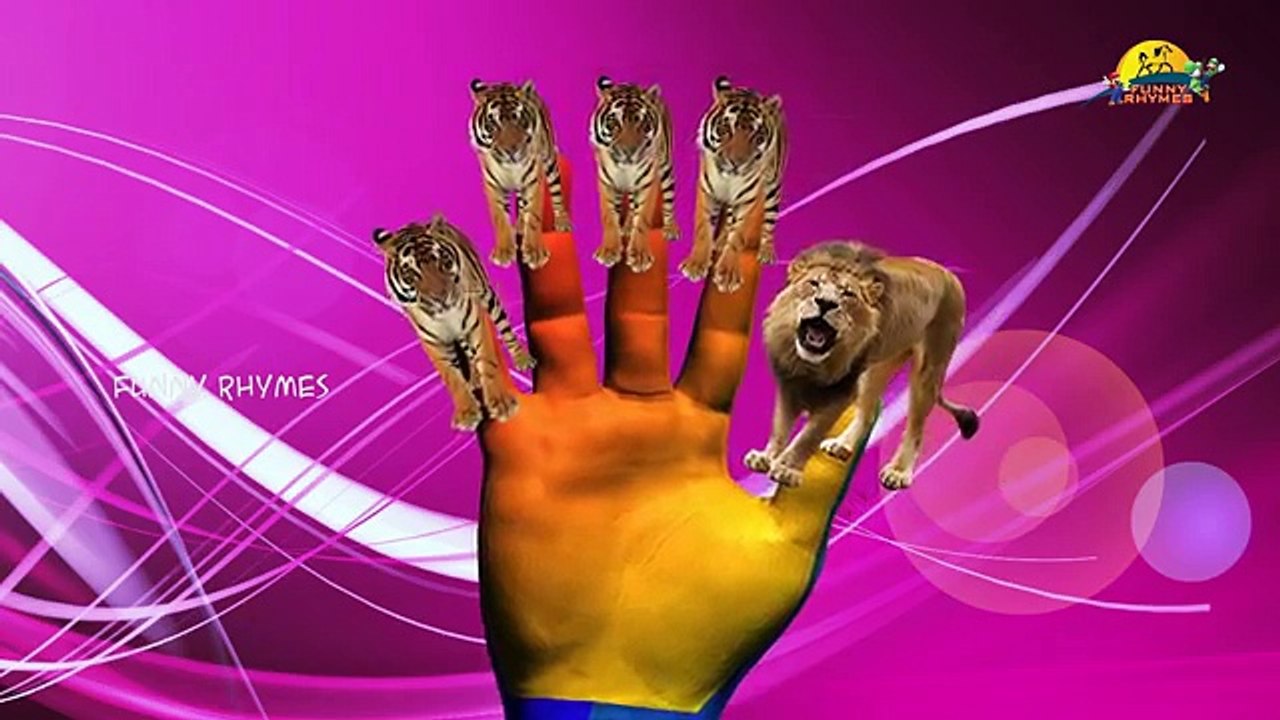 нападение животных палец семья nursery детей 3D английские стишки | 3D животные коллекции