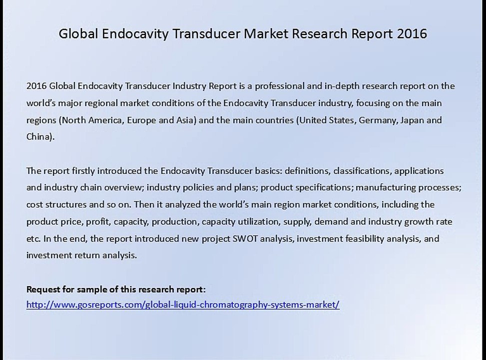 Global Endocavity Transducer Market Research Report 2016