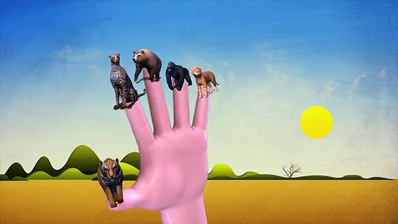 Животные 3D палец семья nursery английский детс...