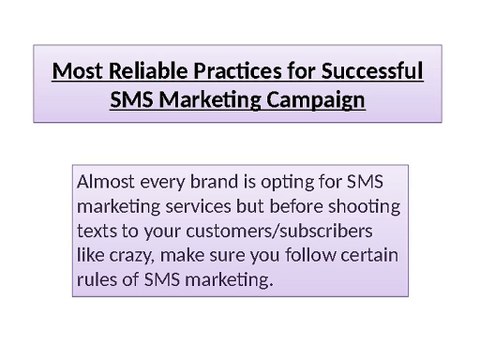 Most Reliable Practices for Successful SMS Marketing Campaign