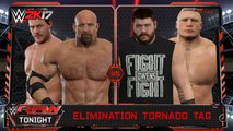 WWE Raw Goldberg and Chris Jericho Vs Kevin Owens and Brock Lesnar WWE 2K17