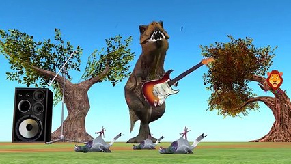 Dinosaurs Vs Lion Gorilla Elephant Finger Family Nursery Rhymes & Cartoon Short Movies For