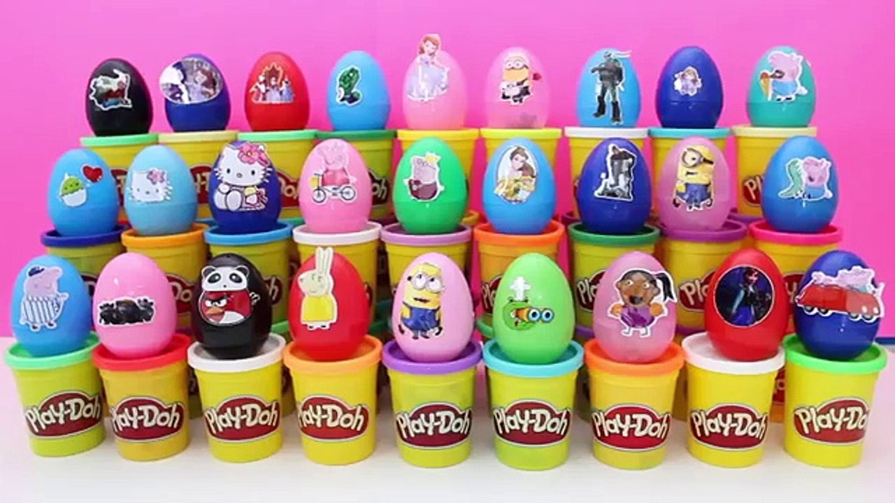 30 SURPRISE EGGS! Disney Toy Story HELLO KITTY Peppa Pig SPIDER MAN Star Wars Sponge Bob M