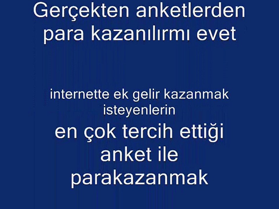 İnternette anketlerden para kazanılırmı video