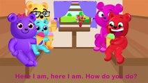 Mega Gummy Bear Goes in Colors Train! Finger Family Nursery Rhymes for Kids