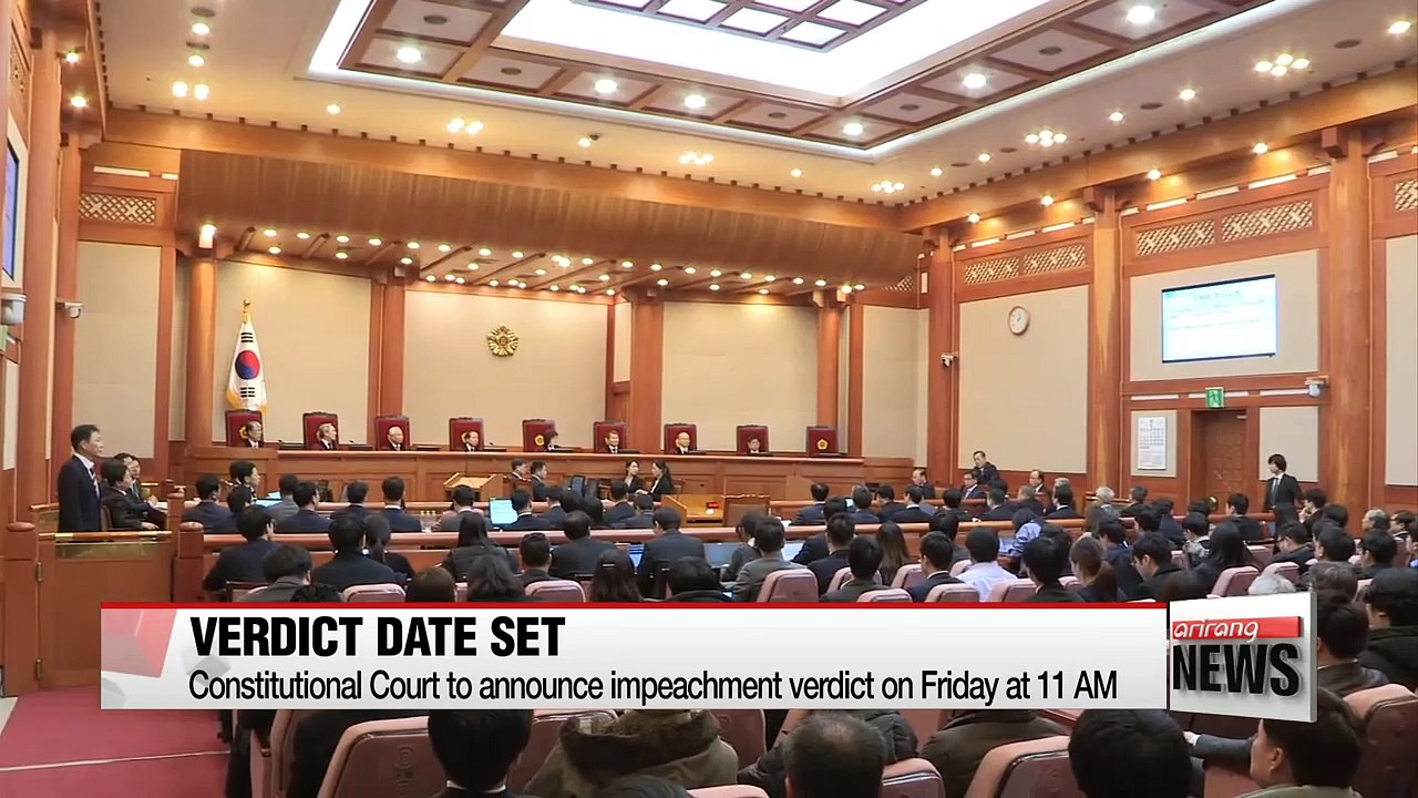 Constitutional Court to announce impeachment verdict on Friday