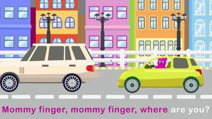Mega Gummy Bear Driving Car Stuck in Traffic! Finger Family Nursery Rhymes for Kids