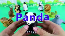 LEARN ZOO ANIMALS with 9 Fisher-Price Little People Animals - Lion Panda Monkey Zebra