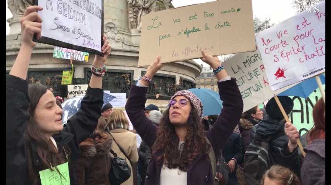 "Je ne vais pas au travail pour entendre des blagues misogynes" dénonce Jade, à la manifestation pour les droits des femmes