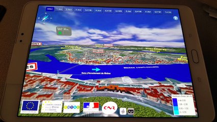 FLOODAR-Outil tablette: exemple de la remontée aval