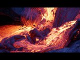 Molten Lava Flows Quickly During Volcano 'Blue Hour'