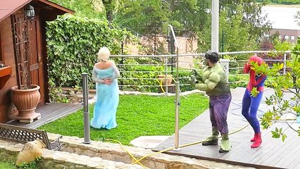 Spiderman & Frozen Elsa Play Hide And Seek! W/ Hulk & Anna Vs Joker! Funny Superheroes In