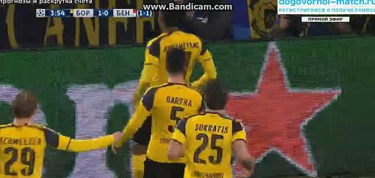 Pierre-Emerick Aubameyang Goal HD - Borussia Dortmund 1-0 Benfica - Champions League - 08/03/2017