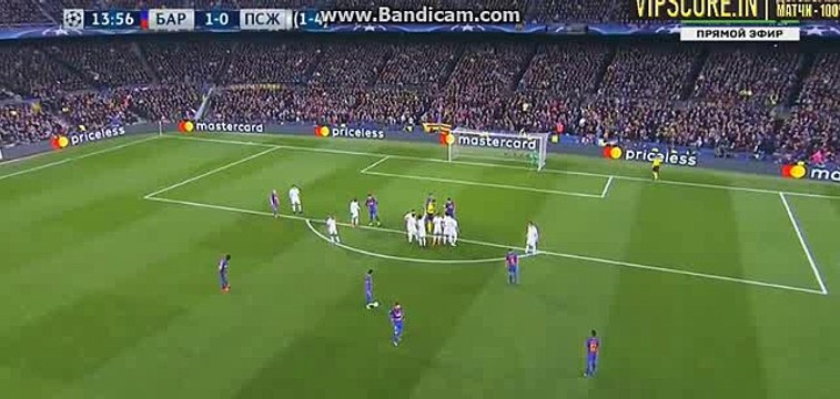 Lionel Messi Free Kick Chance - FC Barcelona vs Paris Saint Germain - Champions League - 08/03/2017