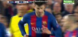 Gerard Pique YELLOW CARD - FC Barcelona vs Paris Saint Germain - Champions League - 08/03/2017