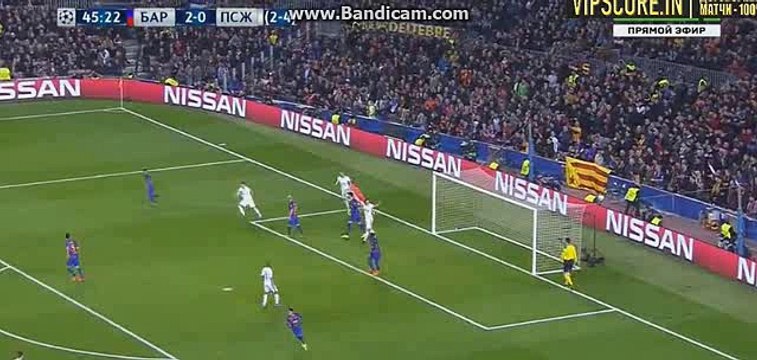 Barcelona 1st Chance on 2nd Half - FC Barcelona vs PSG - Champions League - 08/03/2017