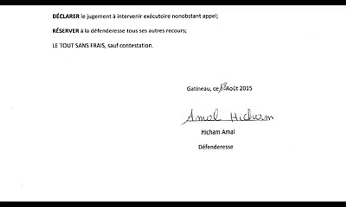 Preuves de divorce (6). la requête d Amal Hicham et l affidavit de khalil Zouhari