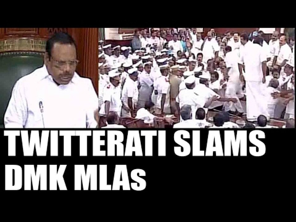 DMK MLAs create ruckus in Tamil Nadu assembly; Twitterati reacted |Oneindia News