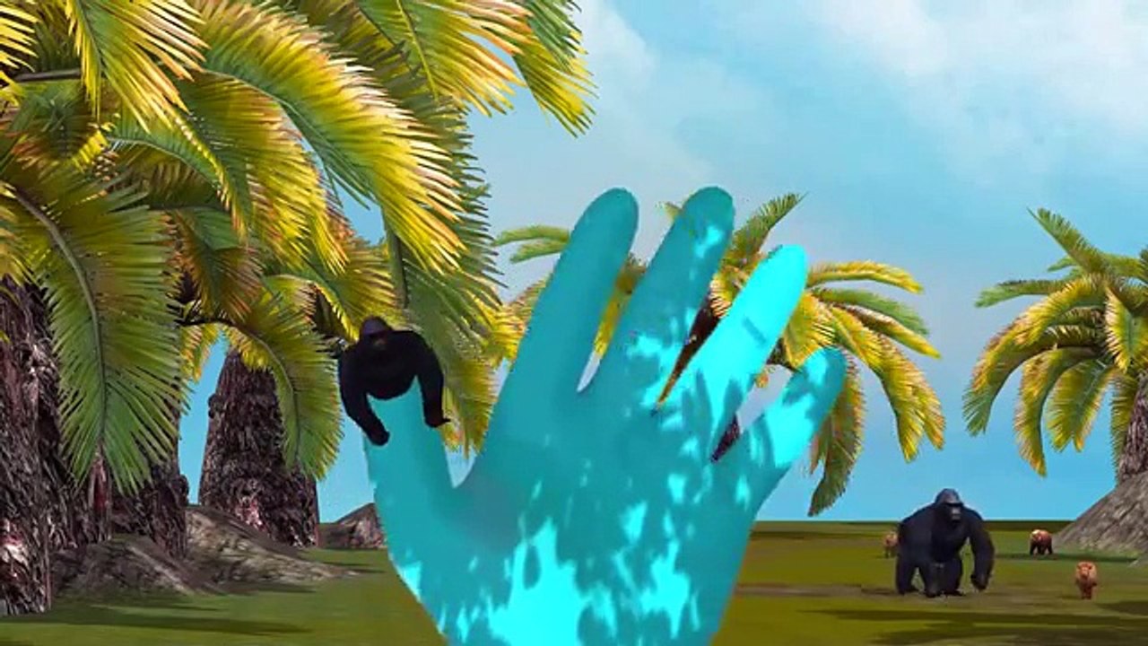 3D animated Colors Gorilla Finger family - Animals Dinosaur Daddy Finger family Rhymes for