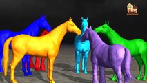 Learn Horse Colourful Colour Song For 3D Rhymes 3D Animals Nursery Rhymes