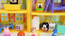 Peppa Pig House Mickey Mouse Clubhouse & Friends Rolling Toy Set Pluto Goofy Playdoh