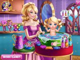 Princess Elsa Anna Barbie Snow White and Rapunzel Baby Wash Games Compilation