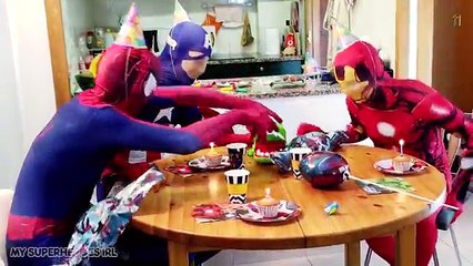 Spiderman Happy Birthday with Iron Man, Captain America, Venom & Joker Superheroes Movie