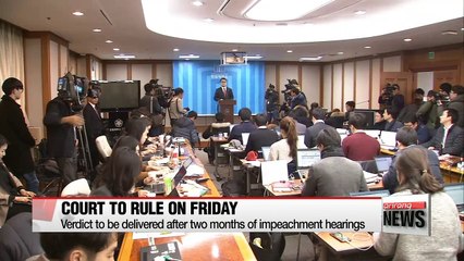 Constitutional Court to announce impeachment verdict on Friday