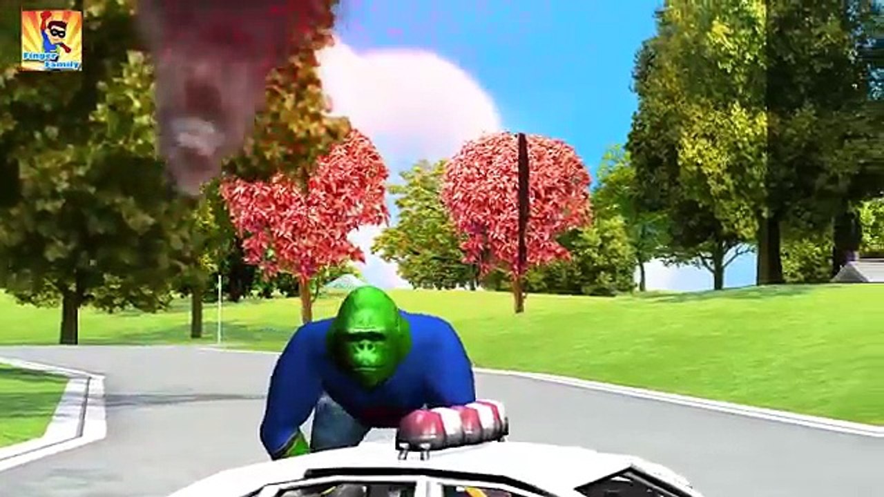 Green Gorilla Finger Family Cartoons for Children and more | Superhero Animals cartoons