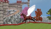 Finger Family Rhymes for Children Flying Horse Pegasus Cartoon | Finger Family Nursery Rhy