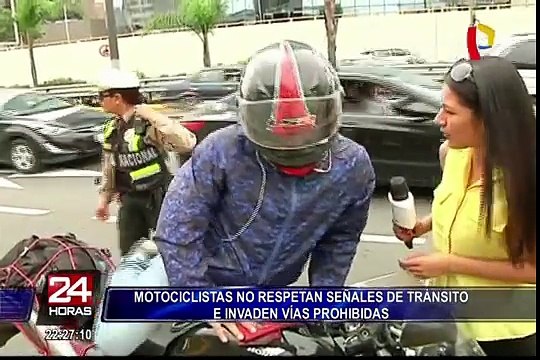 Motociclistas no respetan señales de tránsito e invaden vías prohibidas