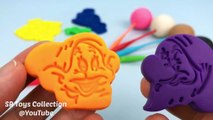 Play-Doh Lollipops Candy with Ben & Holly Peppa Pig Ice Cream Molds Learn Colors for