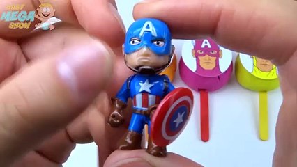 Play Doh Clay Capitan America Lollipop Learn Colors Marvel Avengers Superheroes Smiley Fac