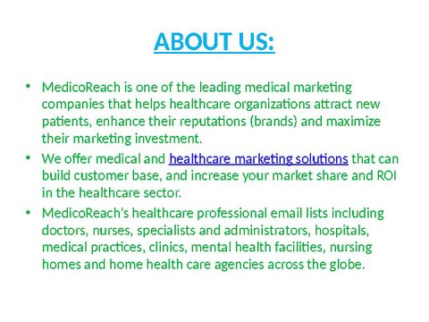 Engage with your targeted audiences with MedicoReach's Healthcare Email List