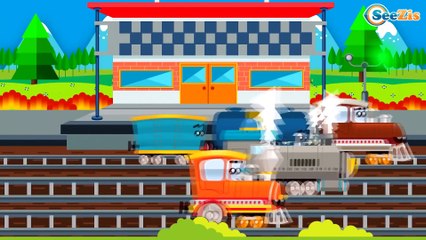 Learn Colors while Playing with Paint ( Train, Truck and Car Friends) - TOYS