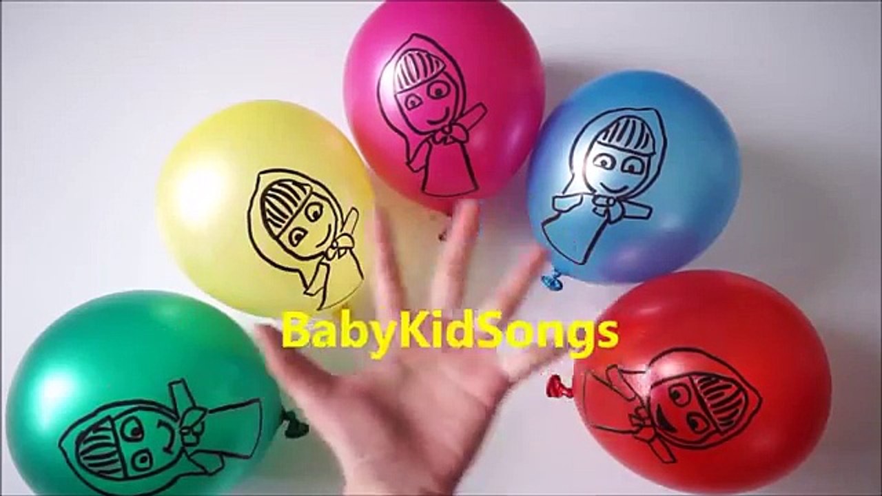 5 Masha Colour Balloons - Learn Colours Compilation - Top Balloon Show Finger Nursery Rhym