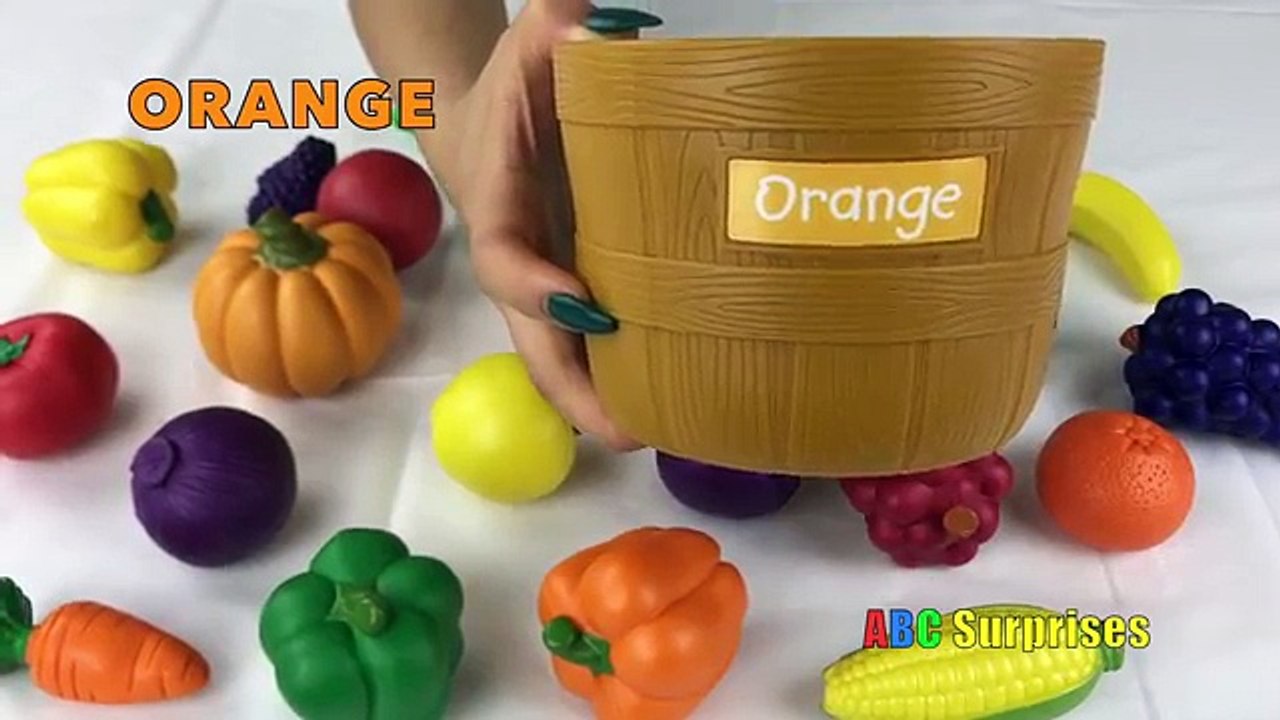 Fruits and Vegetables Toy Playset Learn Colors and Spelling Food Words Shopkins Egg Surprise Toys