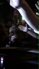 barca fans arround messis car