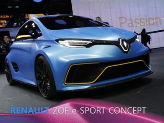 Скачать видео: Renault Zoe e-Sport Concept en direct du Salon de Genève 2017