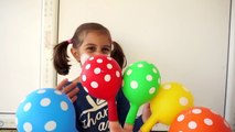 5 Wet Colours Face Balloons - Learn colors water balloon Finger Family nursery rhymes comp