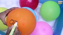 ✔5 Giant wet Balloons Colors Spiderman - Learn Colours Balloon Finger Family Nursery Compi