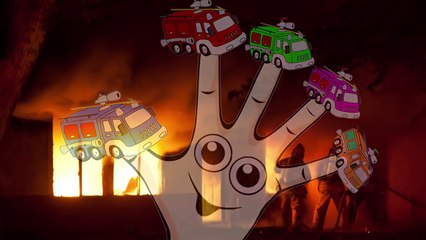 Finger Family Vehicles Fire Truck Police Car Bulldozer Ambulance Tow Truck Nursery Rhymes