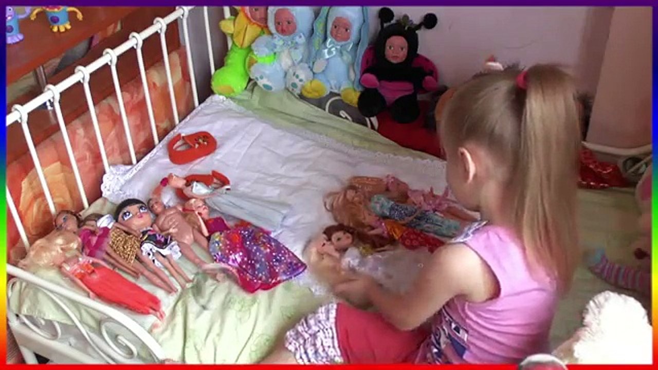 Cute little girl playing in the Barbie and Ken .Cute kids video.Russia Ufa new