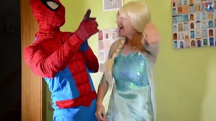 Frozen Elsa CAR BALLOON PRANK! w/ Spiderman Maleficent Joker Anna Rapunzel Candy! Superher
