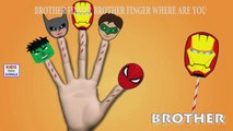 Mega Cake Pop superhero comics finger family nursery rhymes for kids | Cakepop superheroes