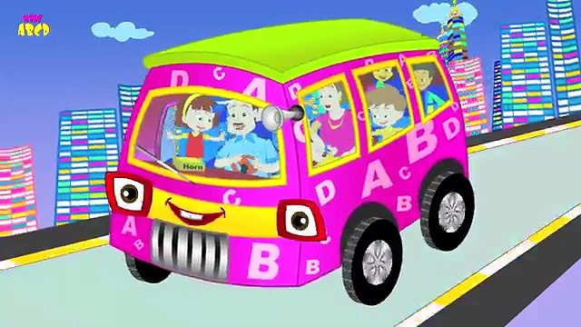 Колеса на автобусе идут круглый и круглые, английский потешки для детей, детей и младенцев.
