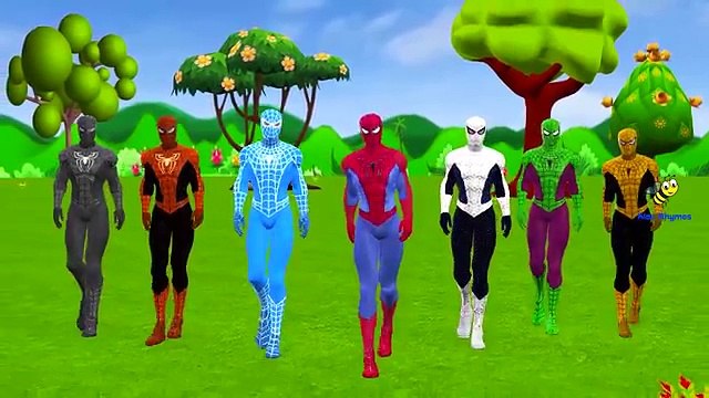 Finger Family Rhymes Spiderman Vehicles Cars Ambulance | Learn Colors ABC Songs Transport