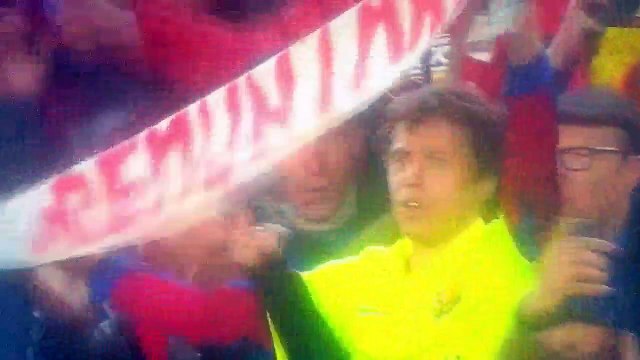 Neymar celebration with Barcelona fans amazing atmosphere