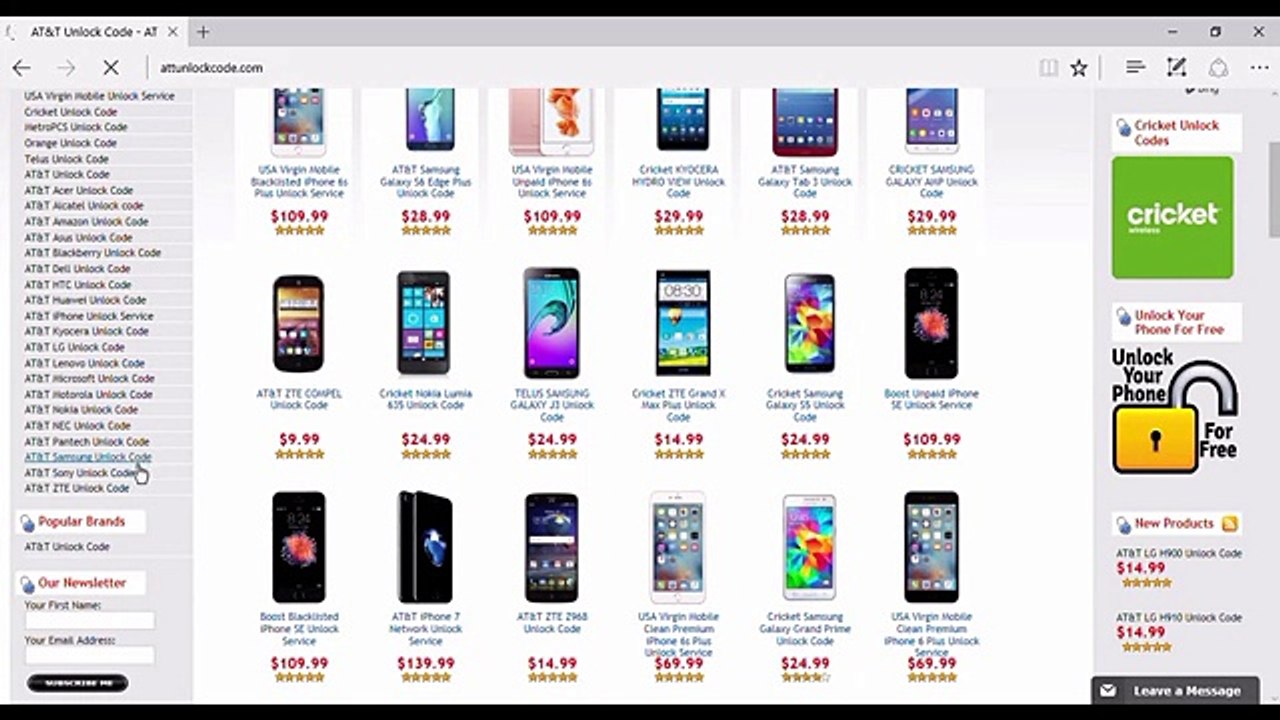 SIM Unlocking AT&T SAMSUNG GALAXY GO PRIME– AT&T UNLOCK CODE